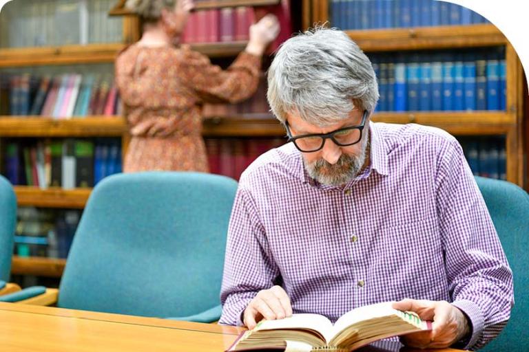 Man reading a book