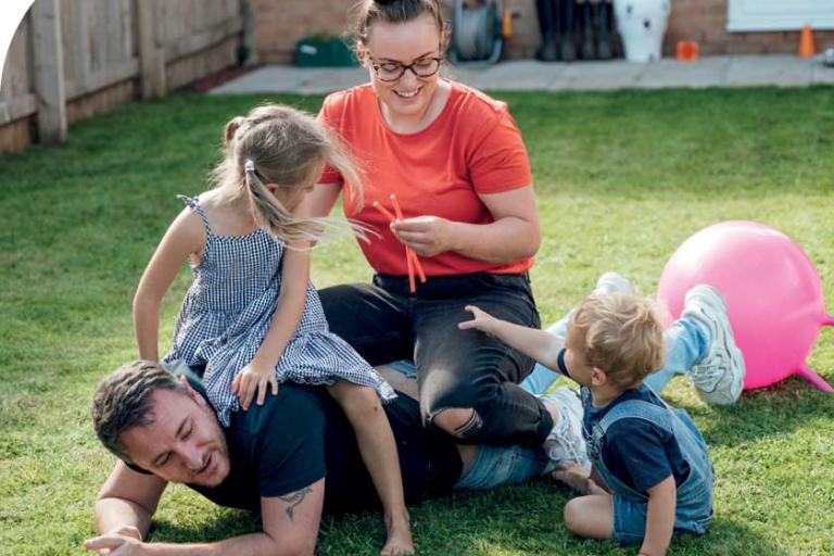 Family playing