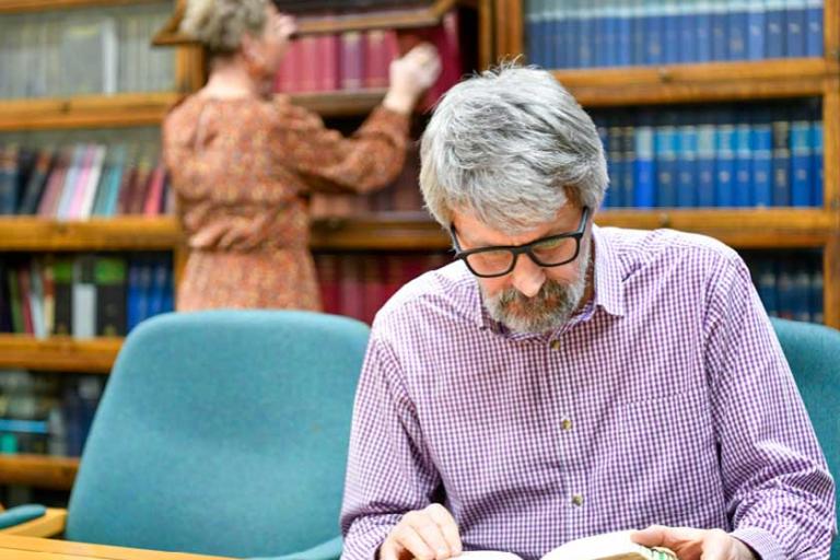 Man reading book
