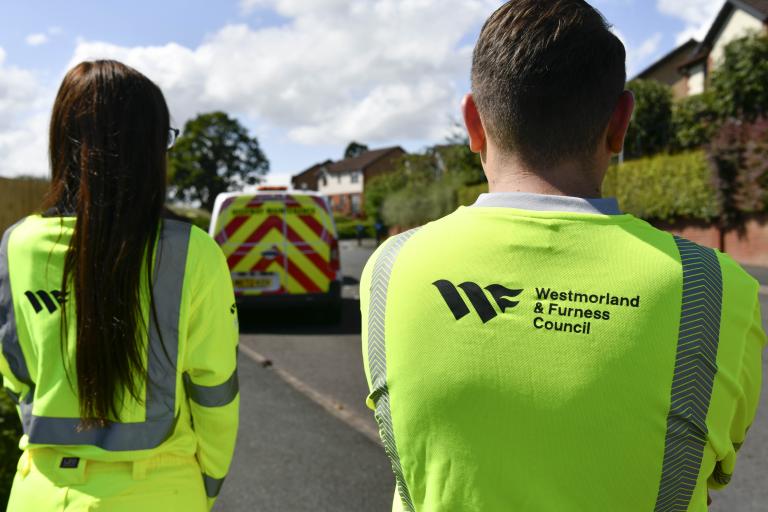 the back of the W&F high-vis jackets