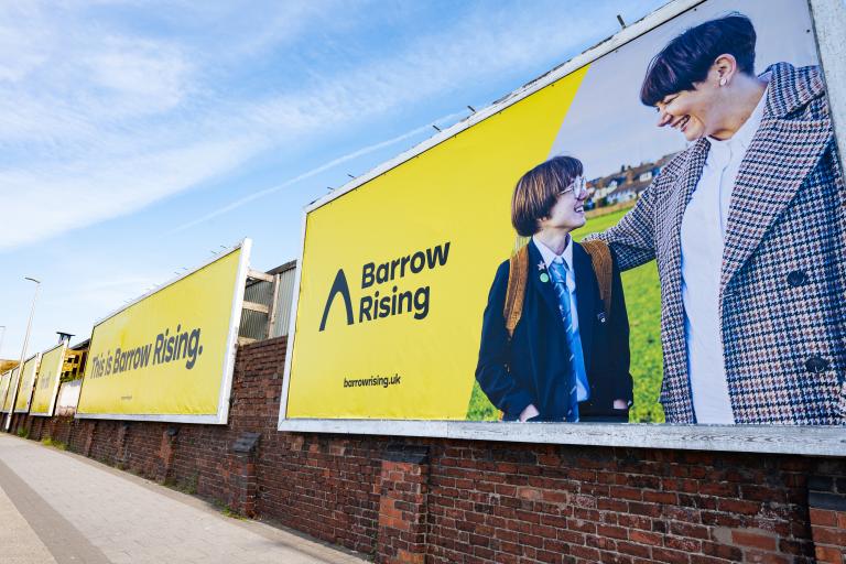 Barrow Rising roadside billboard