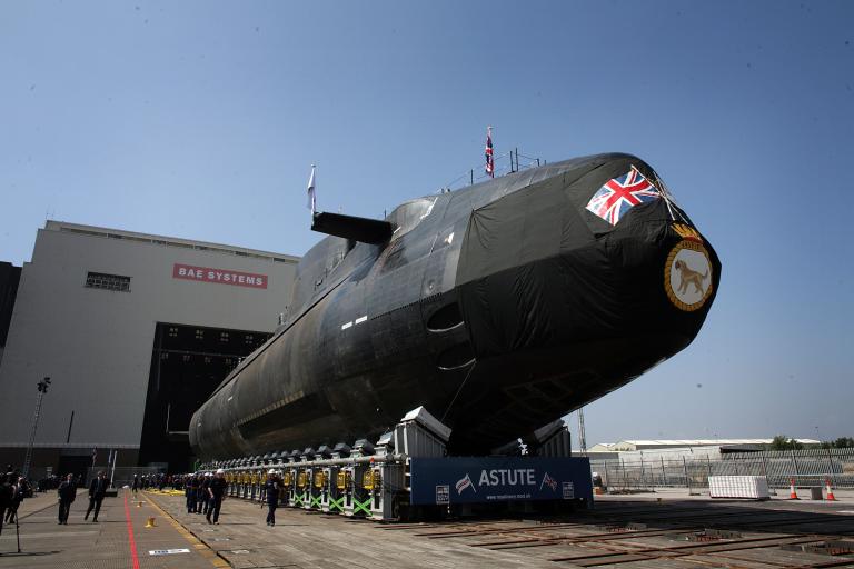 Launch of the Royal Navy's newest super submarine